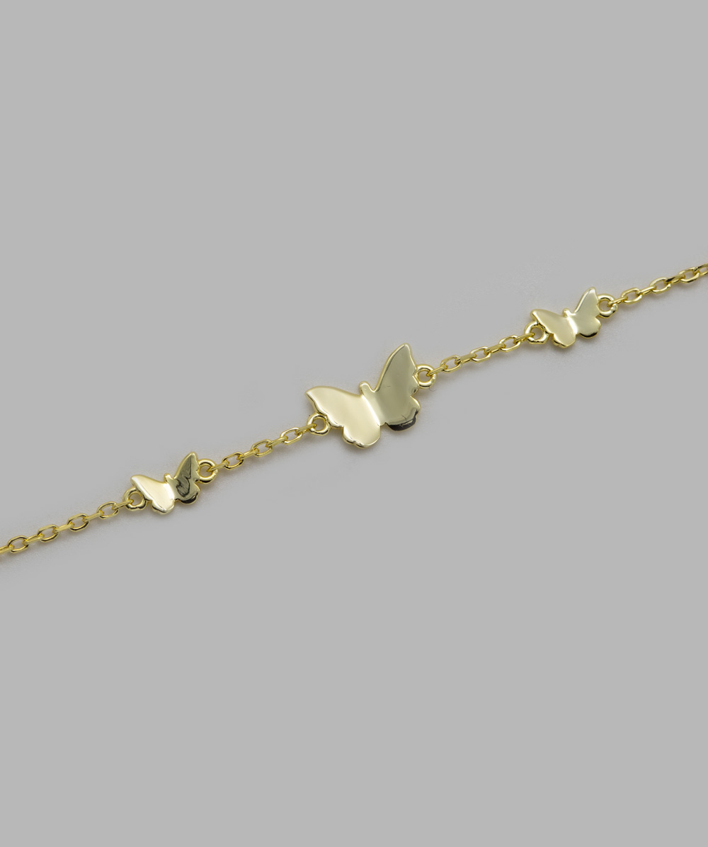 Armband Schmetterlinge 925er Silber vergoldet - Alternative View