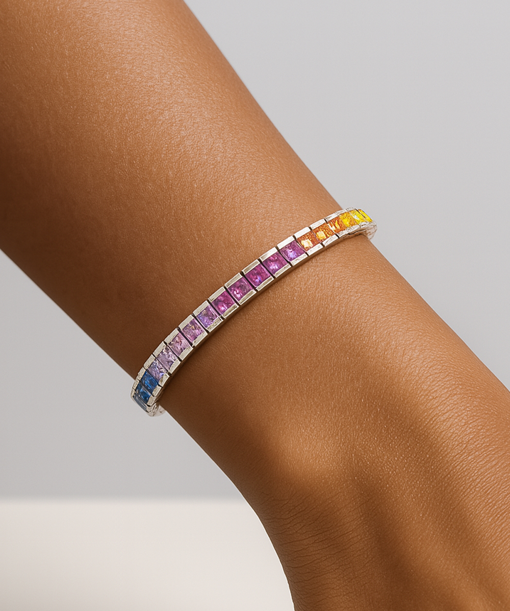 Armband Zirkonia multicolour 925er Silber