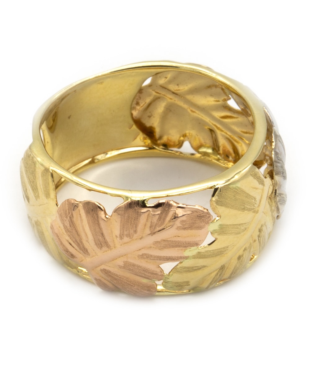 Ring "Blätter" 585er Gold tricolor