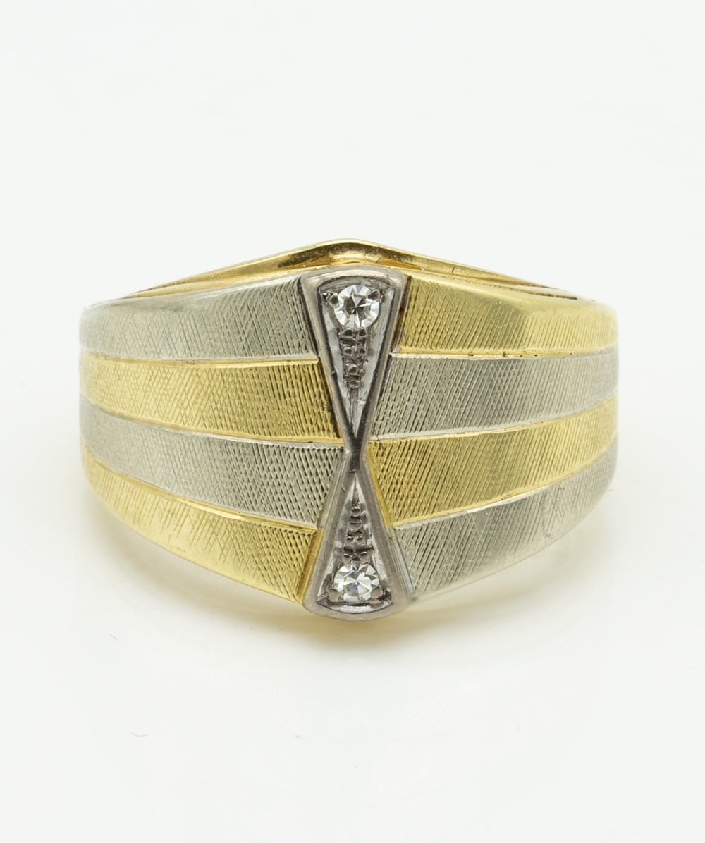  Ring mit Diamanten 585er Gold bicolor 