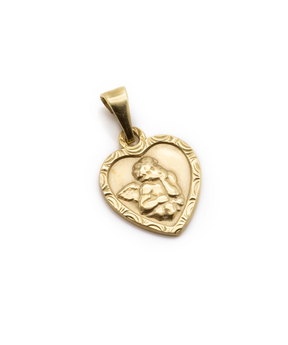 Herzanhänger "Engelchen" 333er Gelbgold