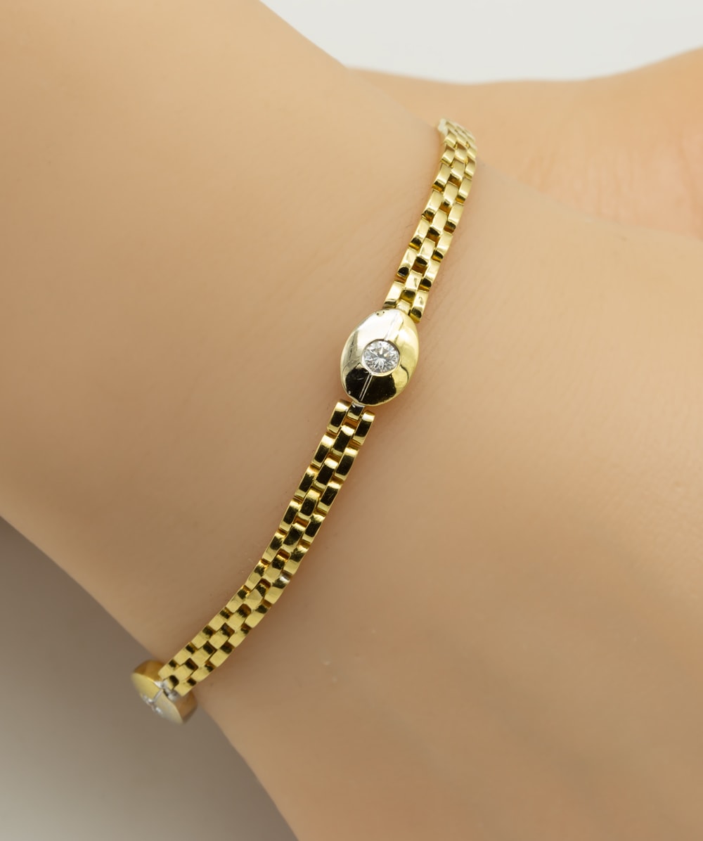 Armband mit Brillanten 750er Gold bicolor