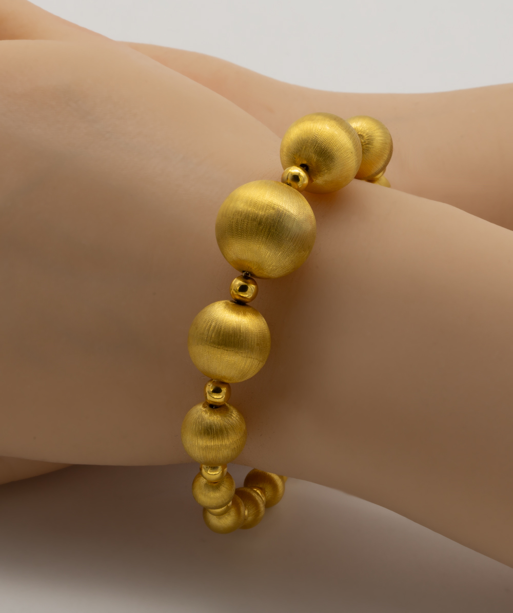 Armband mit Kugeln 585er Gelbgold