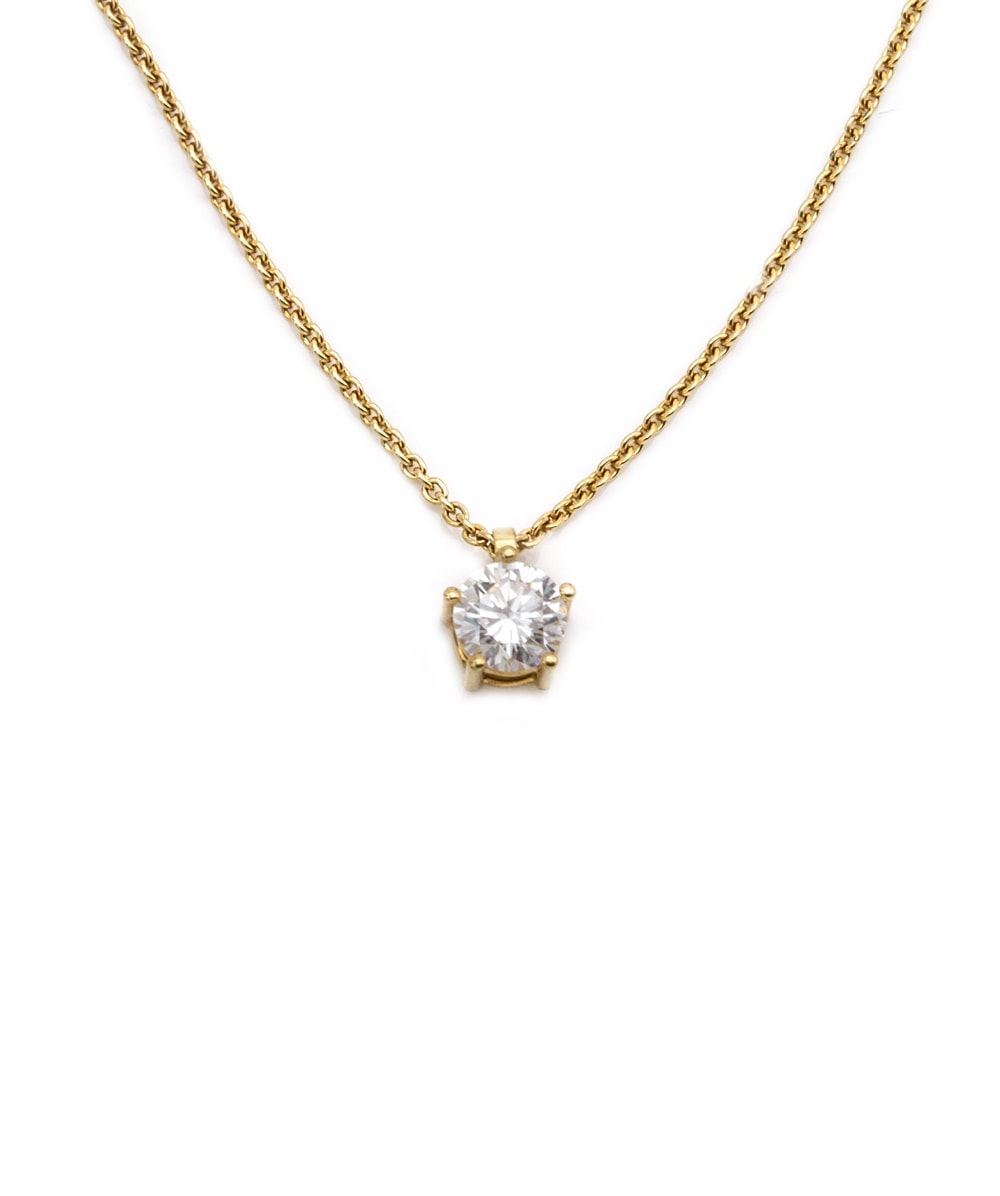 Halskette mit Brillantsolitär 750er Gelbgold