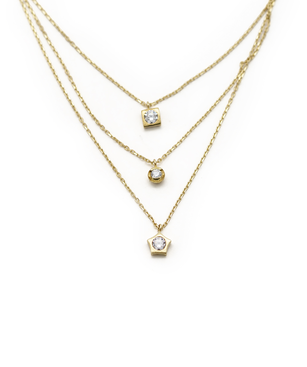 Kette mit Zirkonia 333er Gelbgold