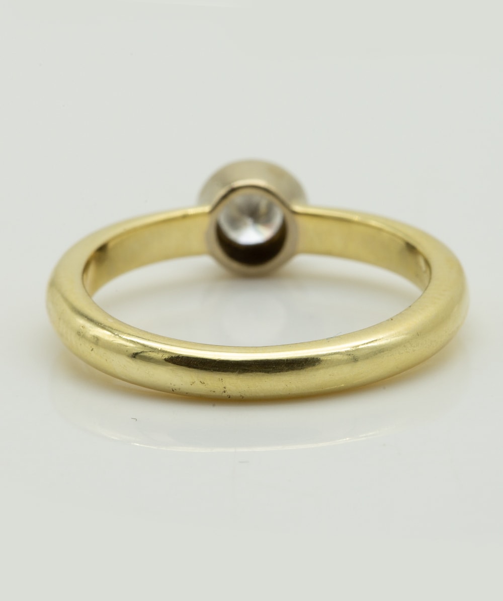 Ring mit Brillantsolitär 585er Gold bicolor 