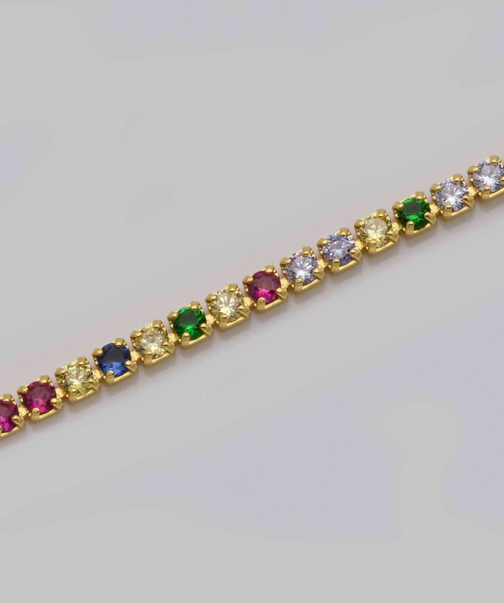 Armband mit Multisteinen 925er vergoldet 