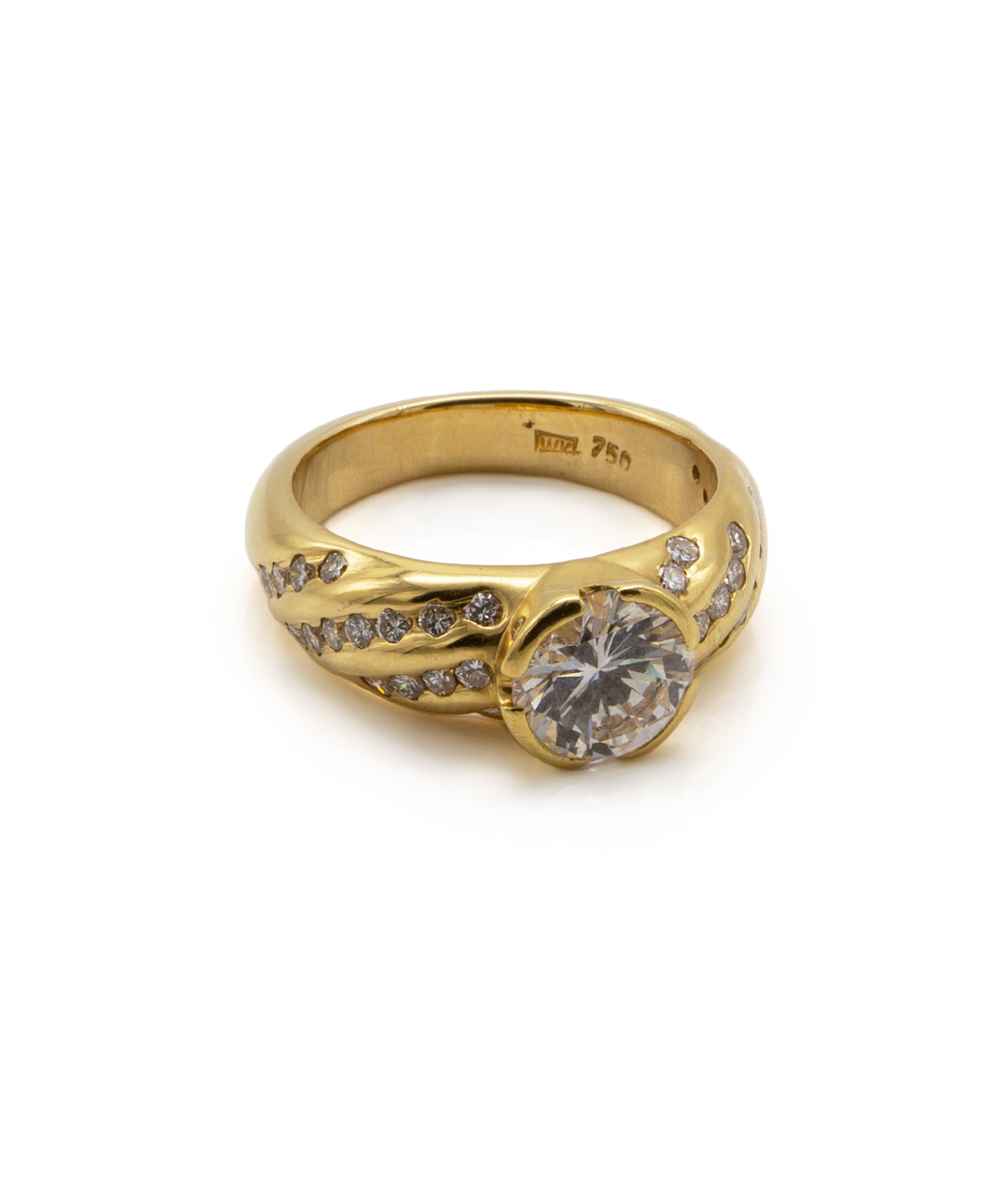 Ring mit Brillanten 750er Gelbgold 
