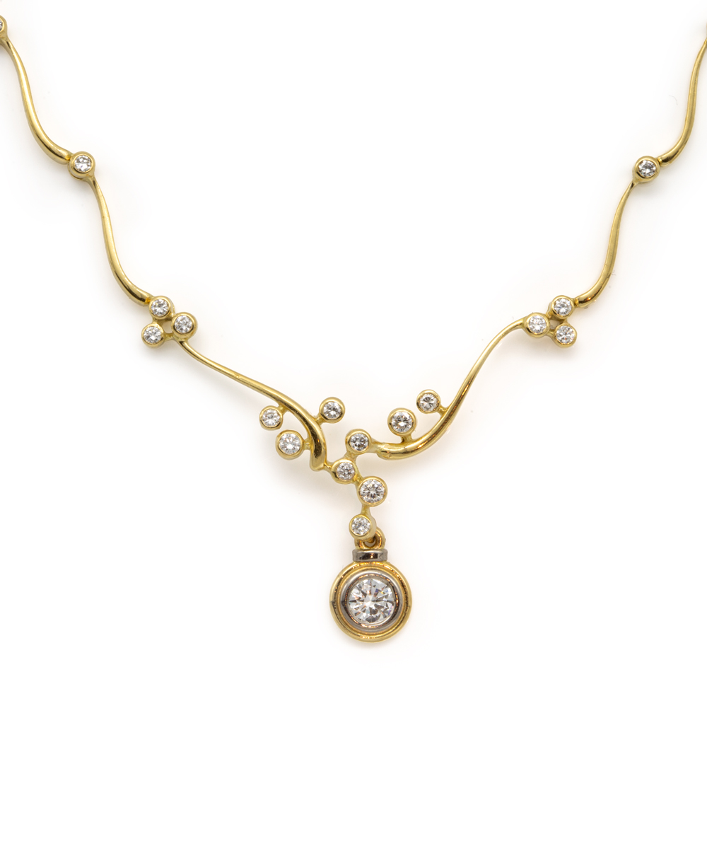 Collier mit Brillanten 750er Gold bicolor