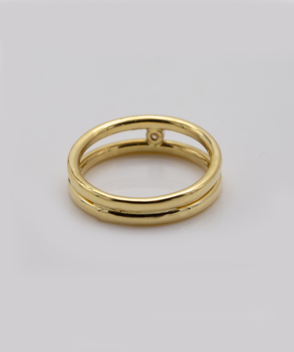 Ring mit Brillantsolitär 585er Gelbgold
