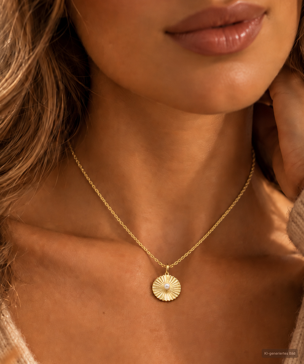 Anhänger mit Zuchtperle 333er Gelbgold