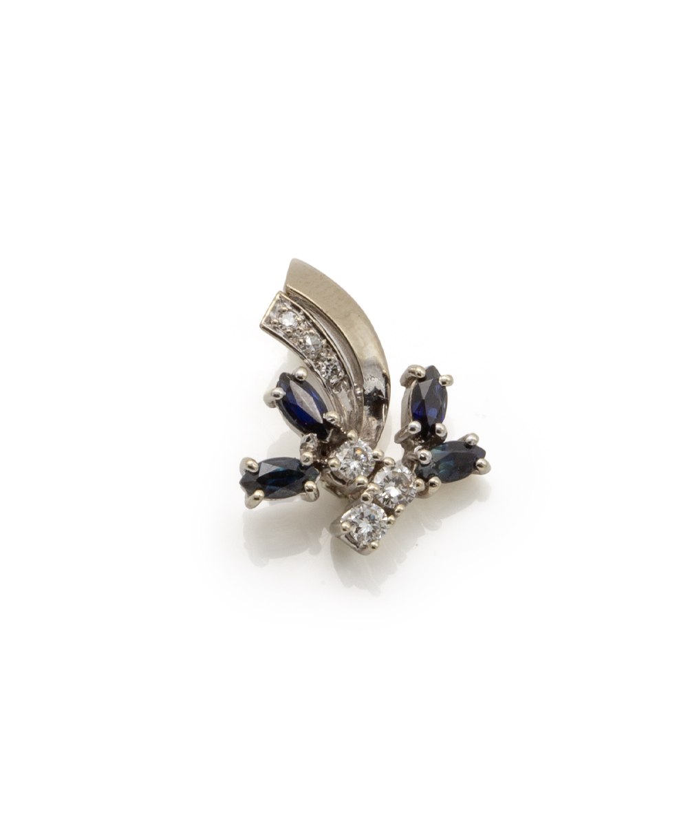 Anhänger mit Safir 585er Weißgold