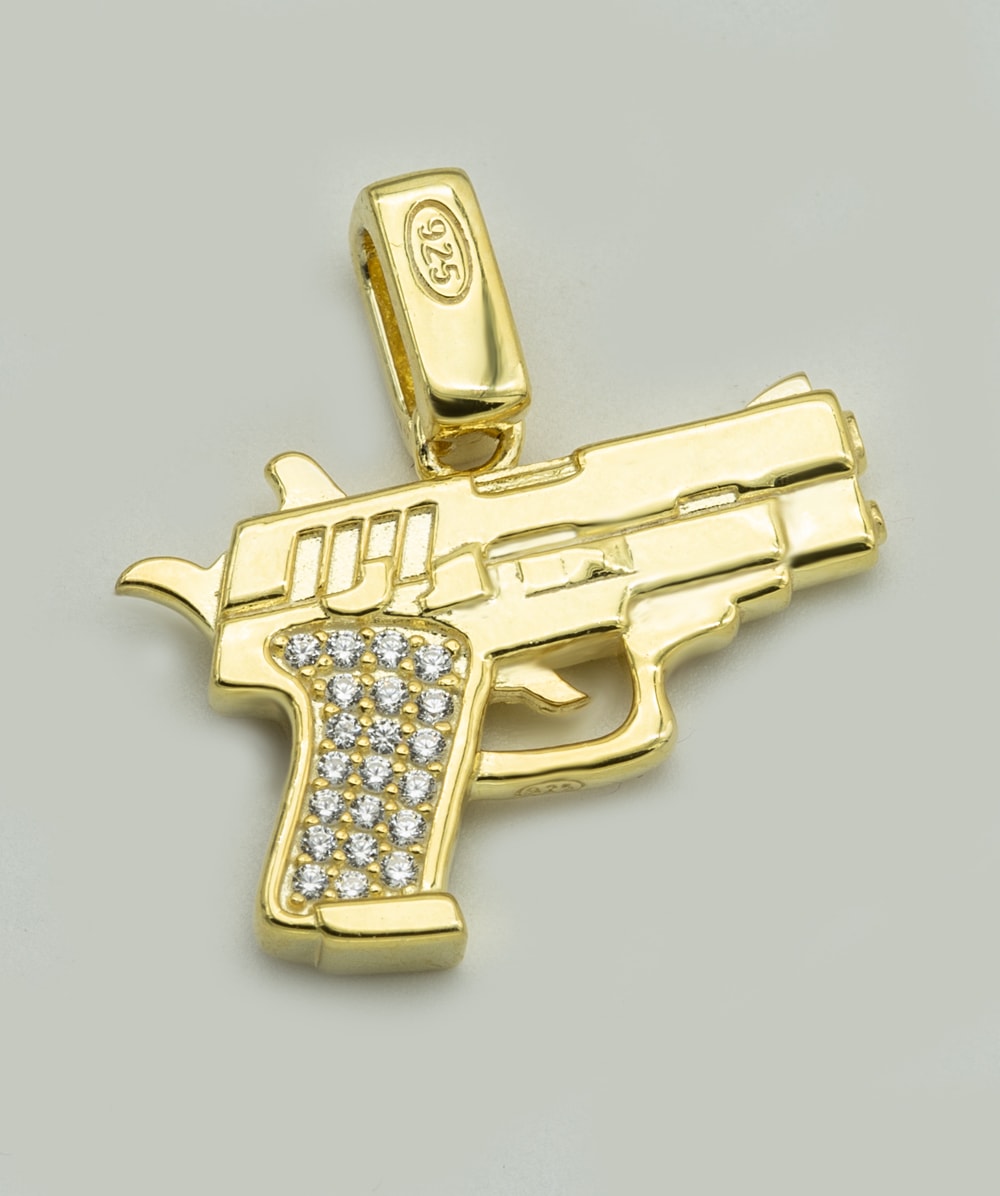 Anhänger "Pistole" 925er Silber vergoldet
