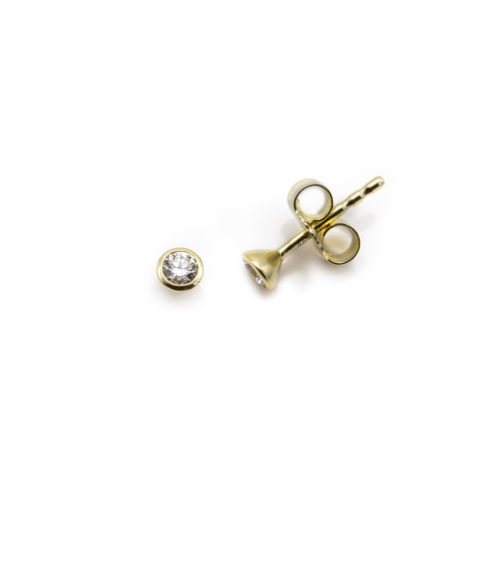Ohrstecker mit Brillantsolitär 585er Gelbgold