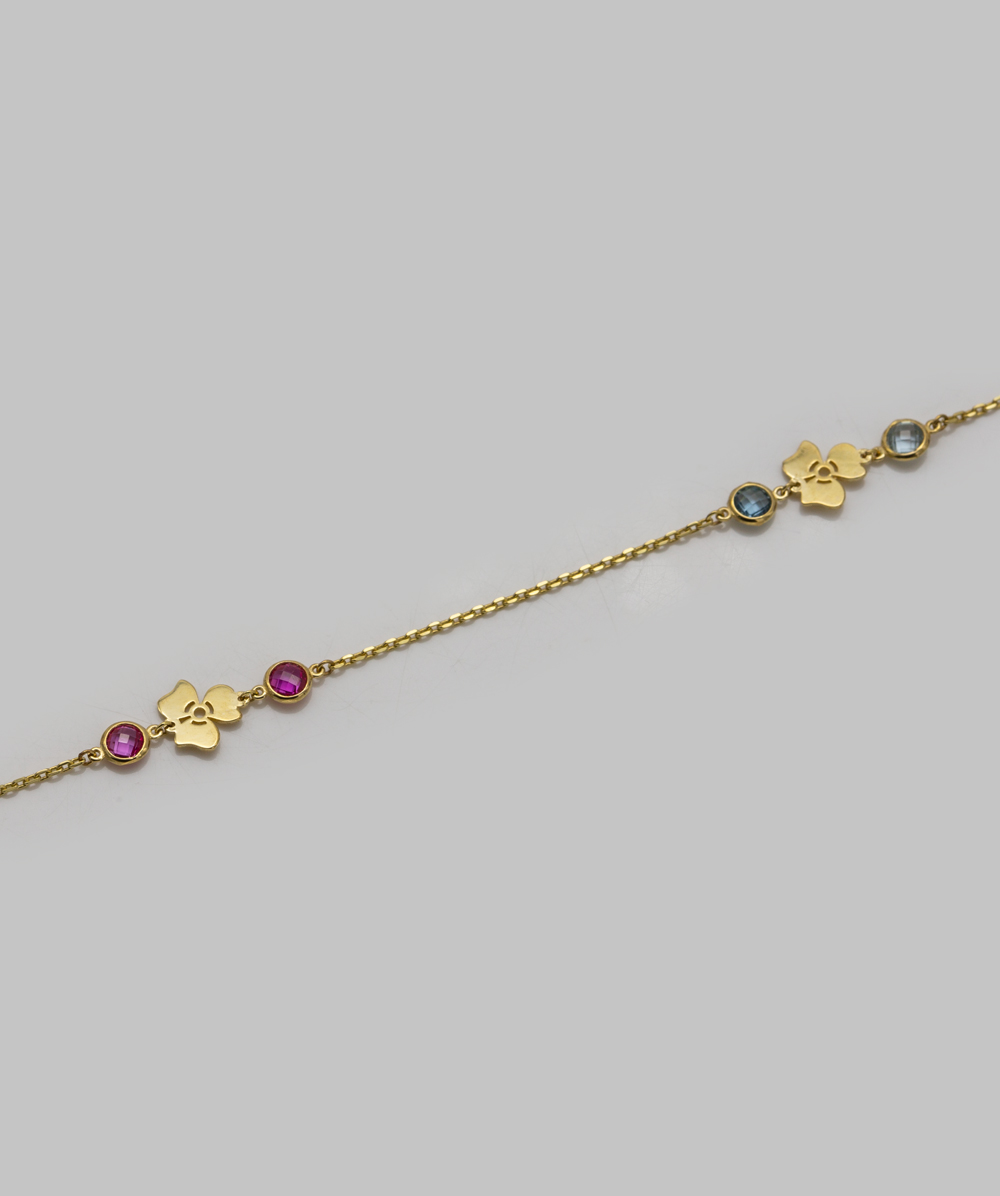 Armband mit Zirkonia-Multicolor 333er Gelbgold