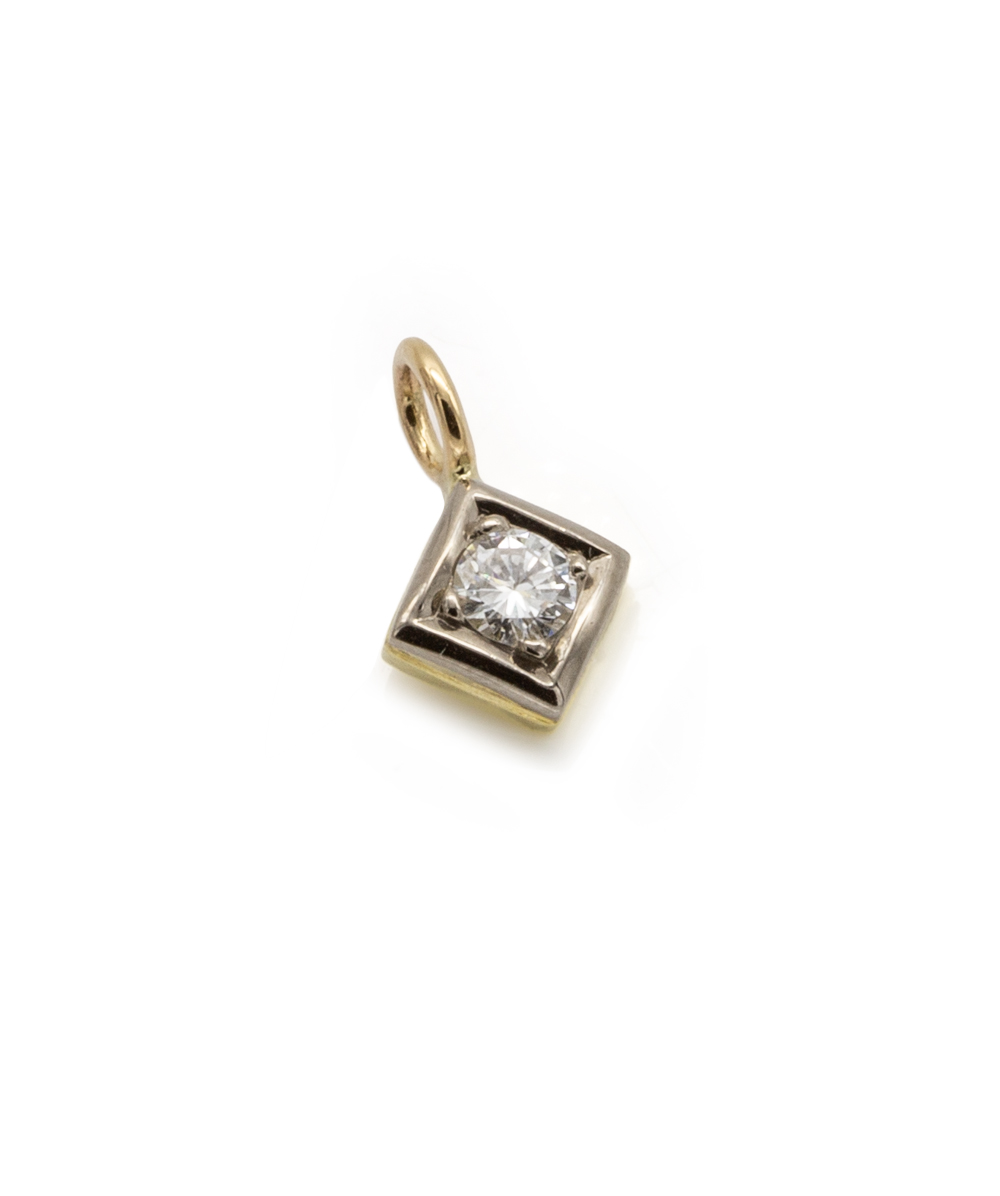 Anhänger mit Brillantsolitär 585er Gold bicolor