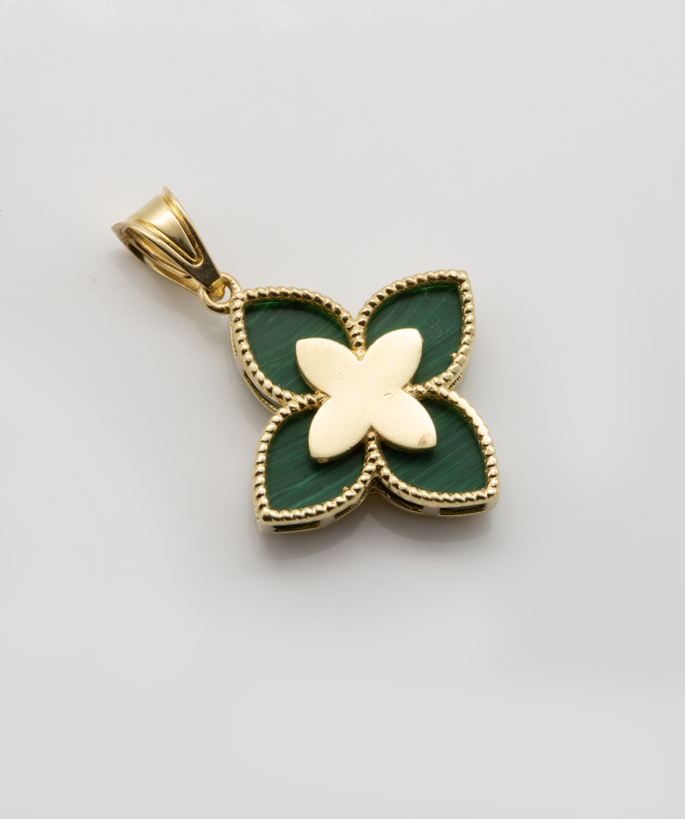 Anhänger mit Malachit 585er Gelbgold