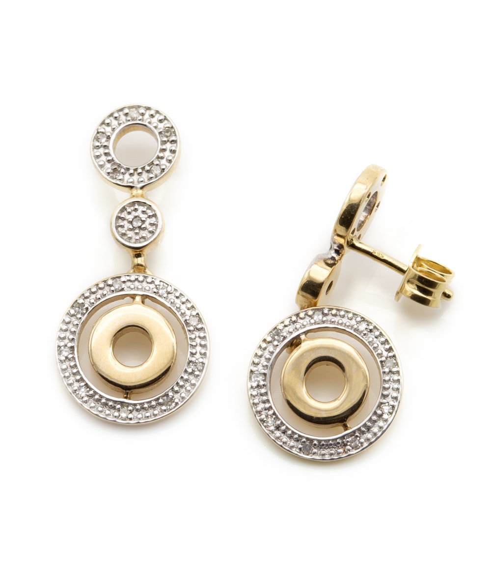 Ohrhänger mit Brillanten 585er Gold bicolor