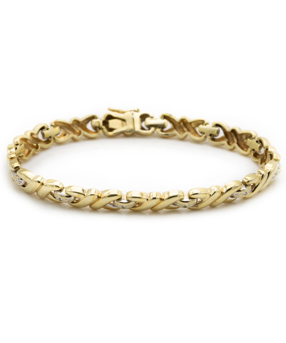 Armband mit Diamanten 585er Gold bicolor