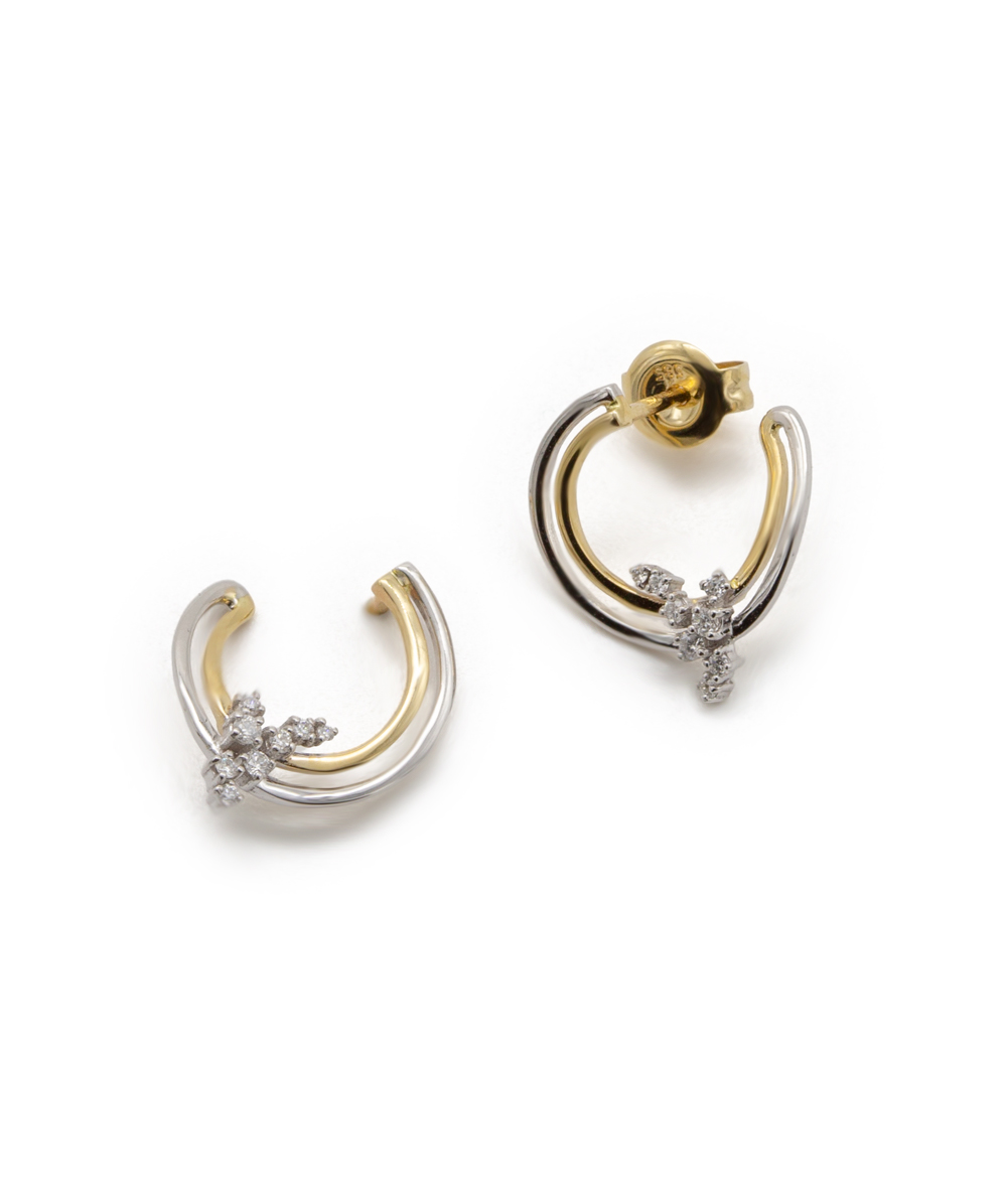 Ohrstecker mit Brillanten 585er Gold bicolor 