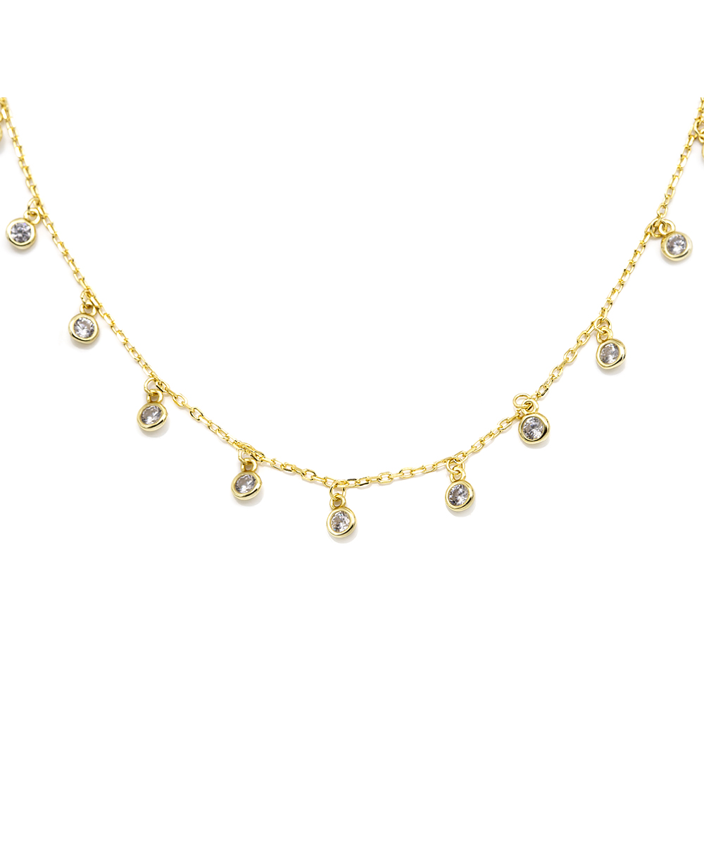 Kette mit Zirkonia 925er Silber vergoldet