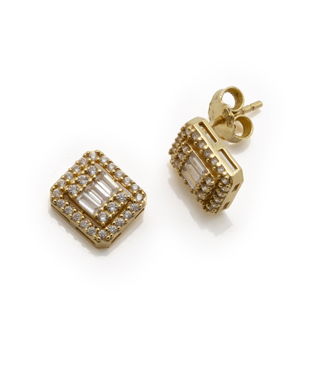 Ohrstecker mit Zirkonia 585er Gelbgold 