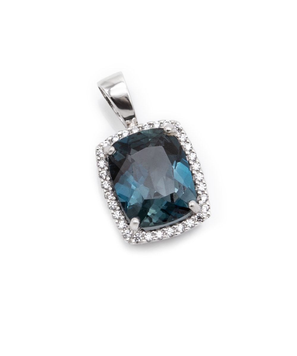Anhänger mit Zirkonia und Topas London Blue 925er Silber 