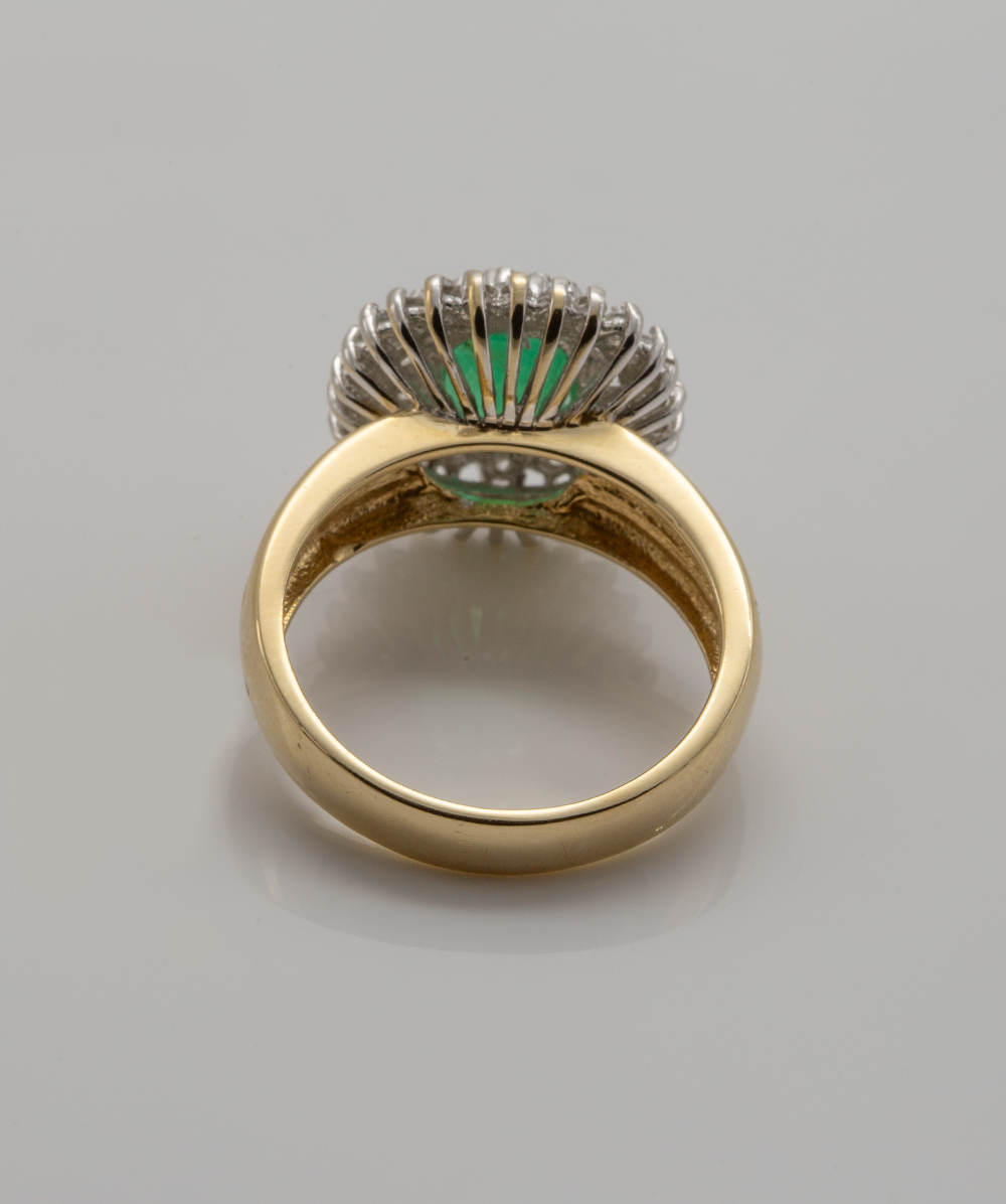 Brillantring mit Smaragd 585er Gold bicolor