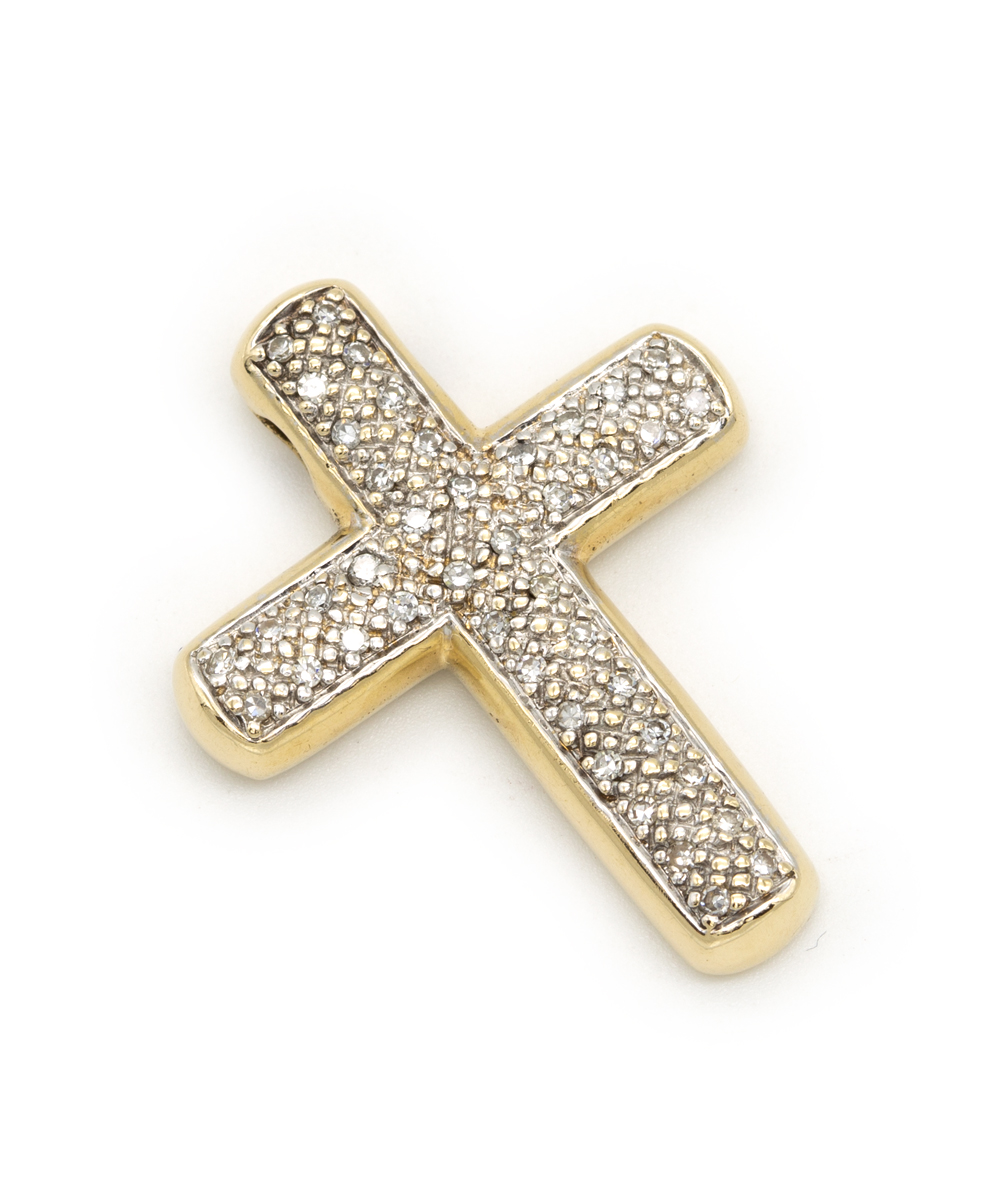 Kreuz mit Diamanten 585er Gold