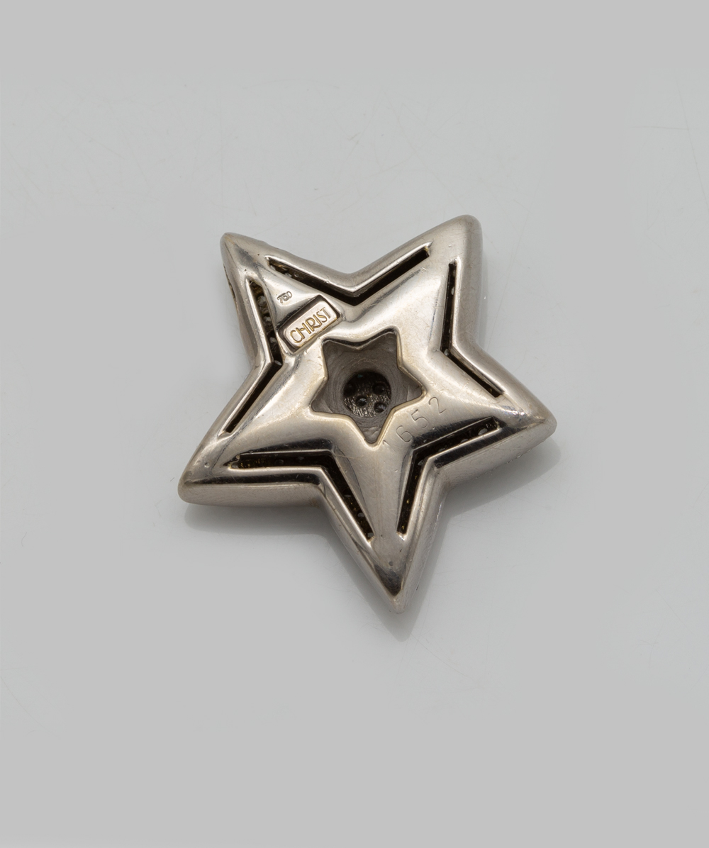 Sternanhänger mit Brillanten 750er Weißgold