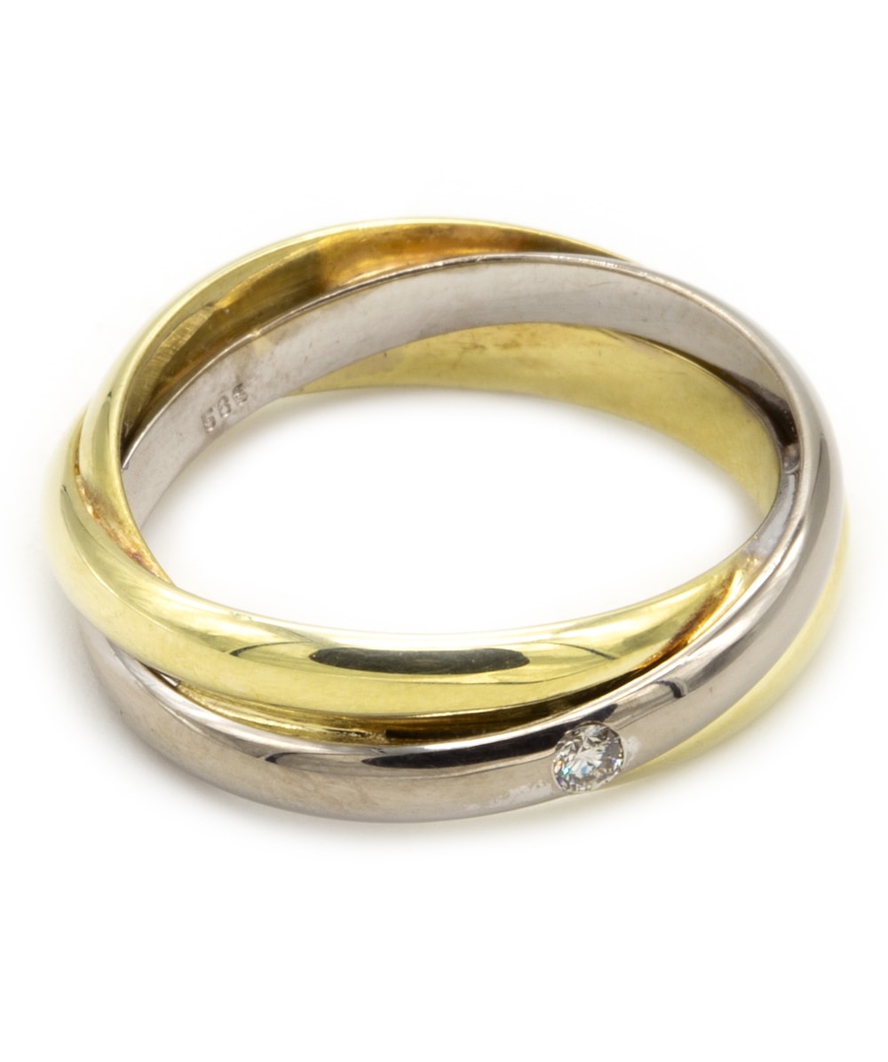 Ring Brillantsolitär 585er Gold bicolor