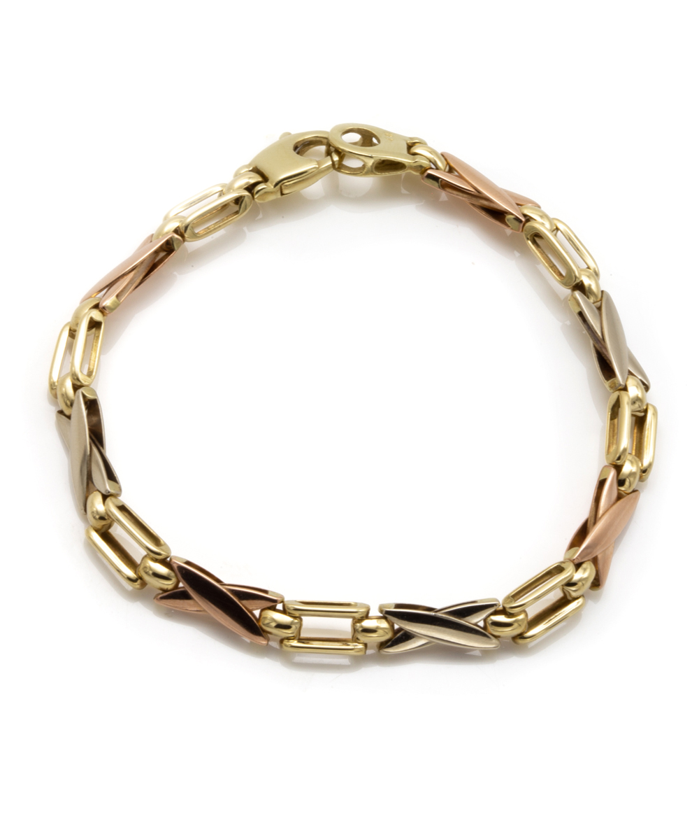 Armband 585er Gold tricolor