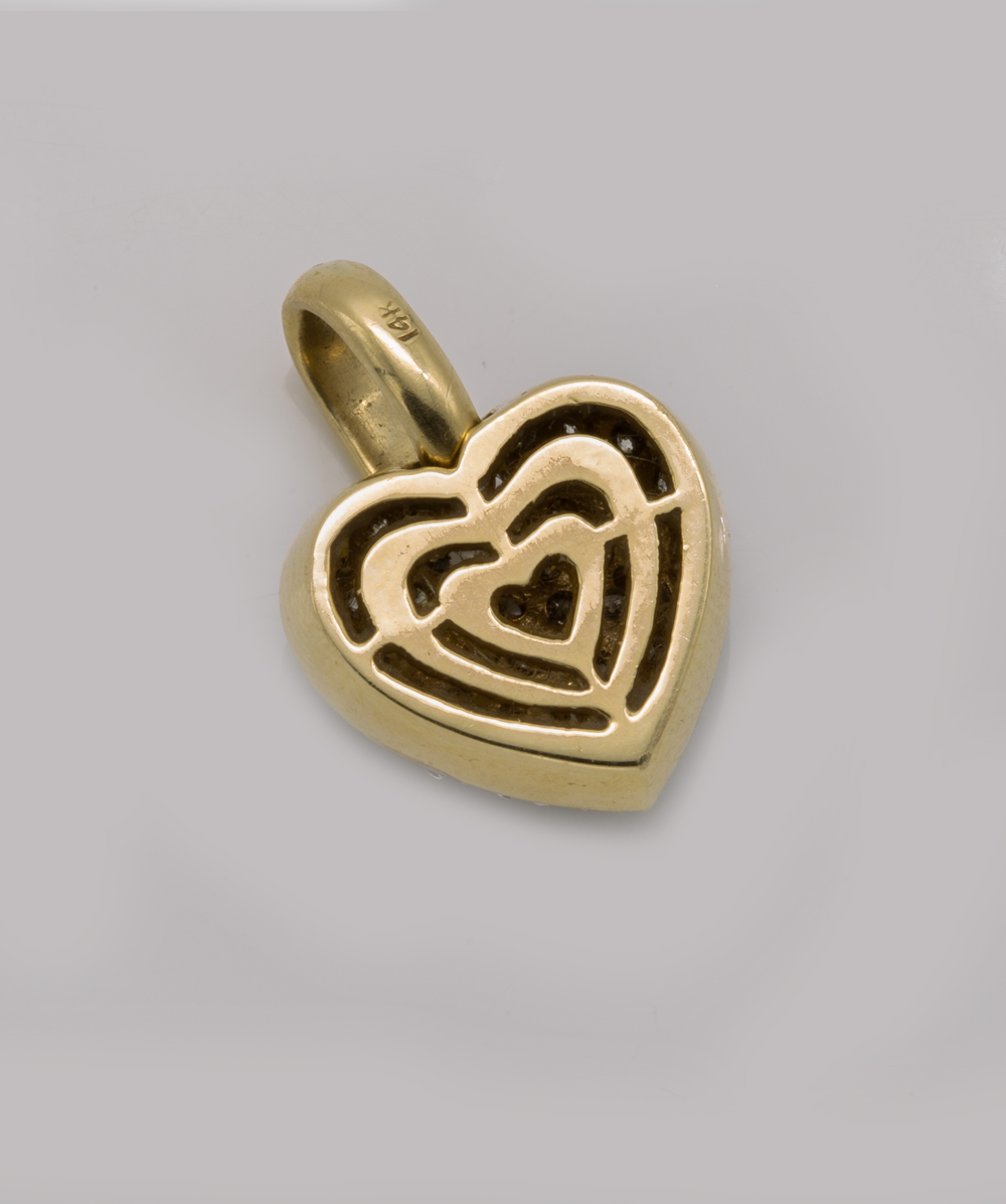 Herzanhänger mit Diamanten 585er Gold bicolor