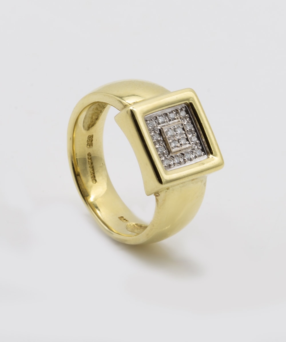 Ring mit Brillanten 585er Gold bicolor