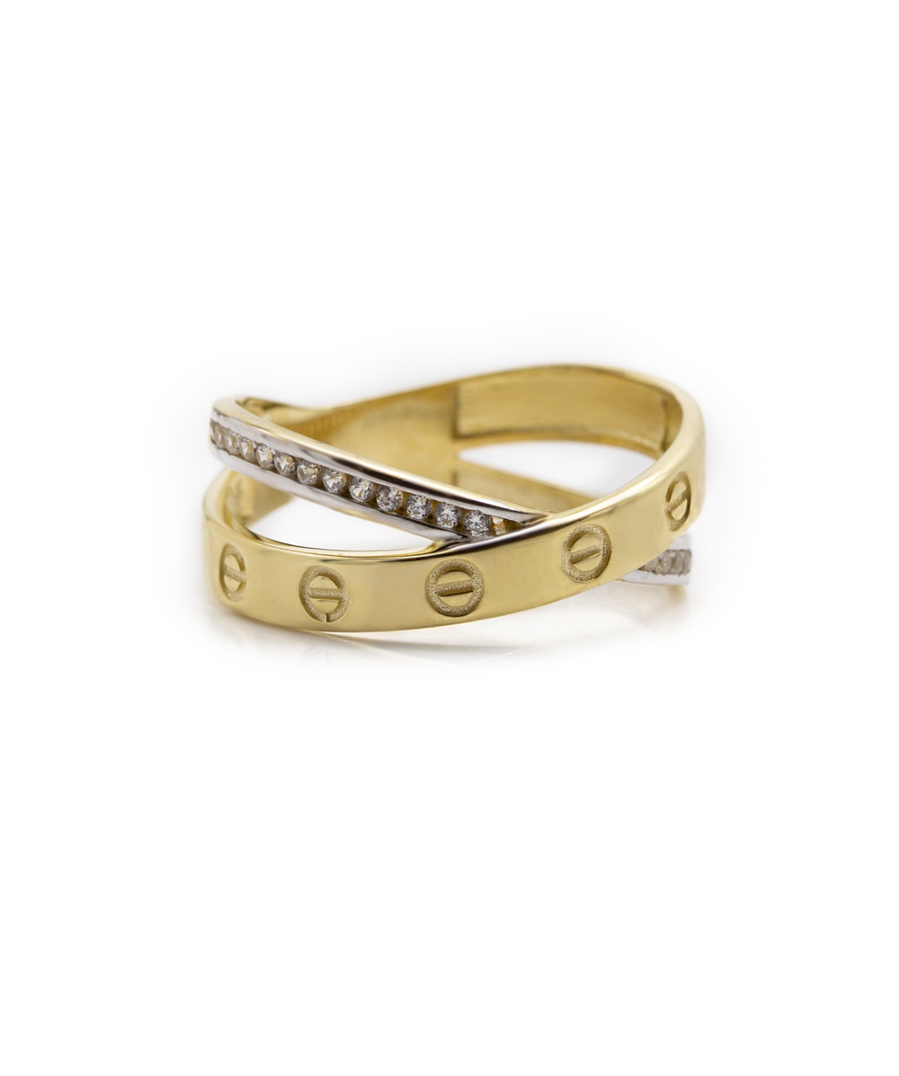 Ring mit Zirkonia 333er Gold bicolor