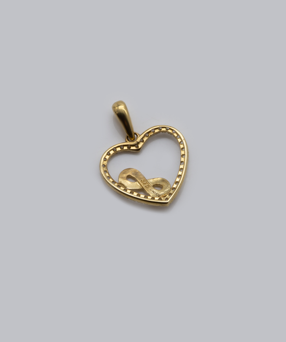 Herzanhänger mit Zirkonia 375er Gelbgold