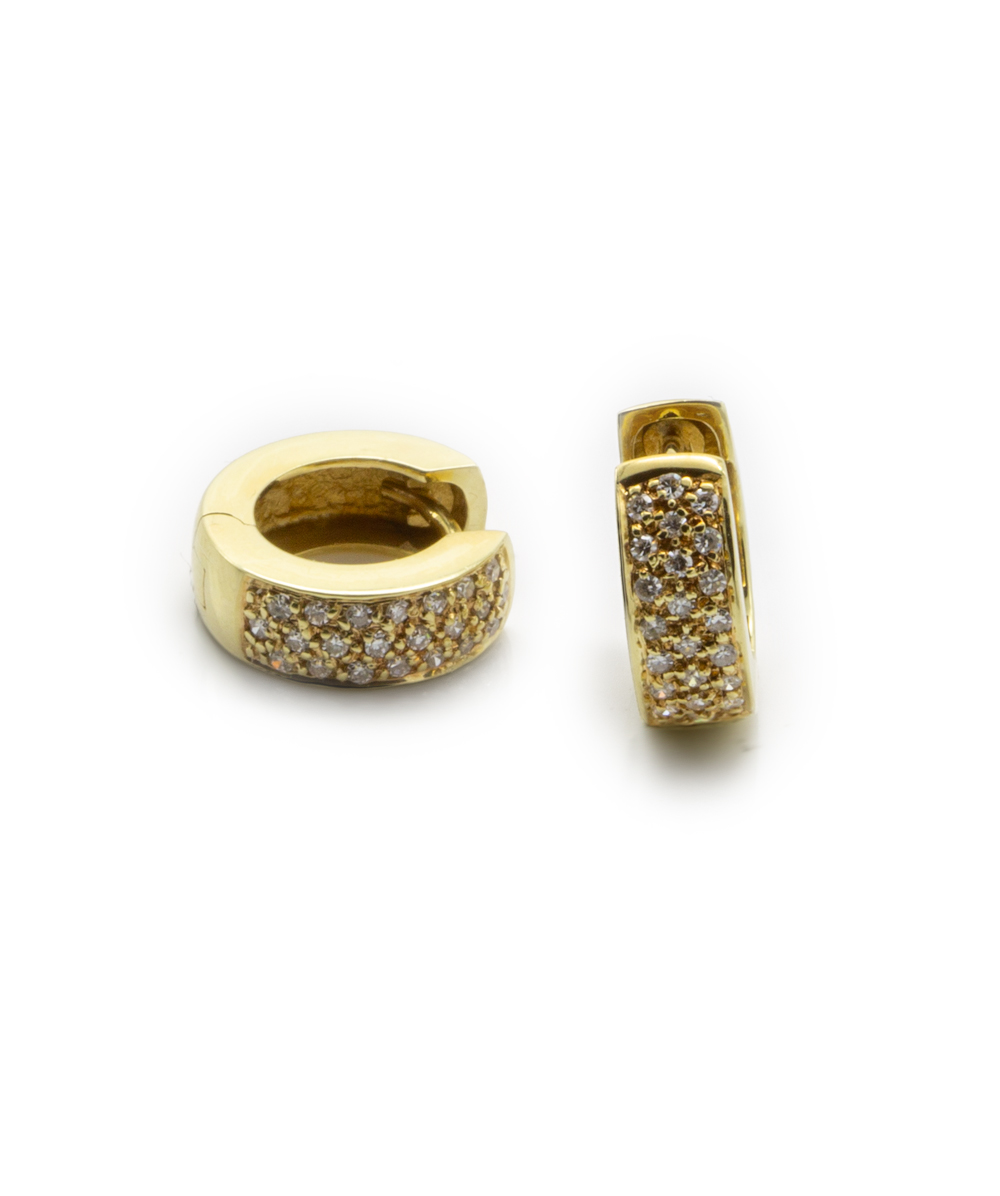 Creolen mit Diamanten 585er Gelbgold