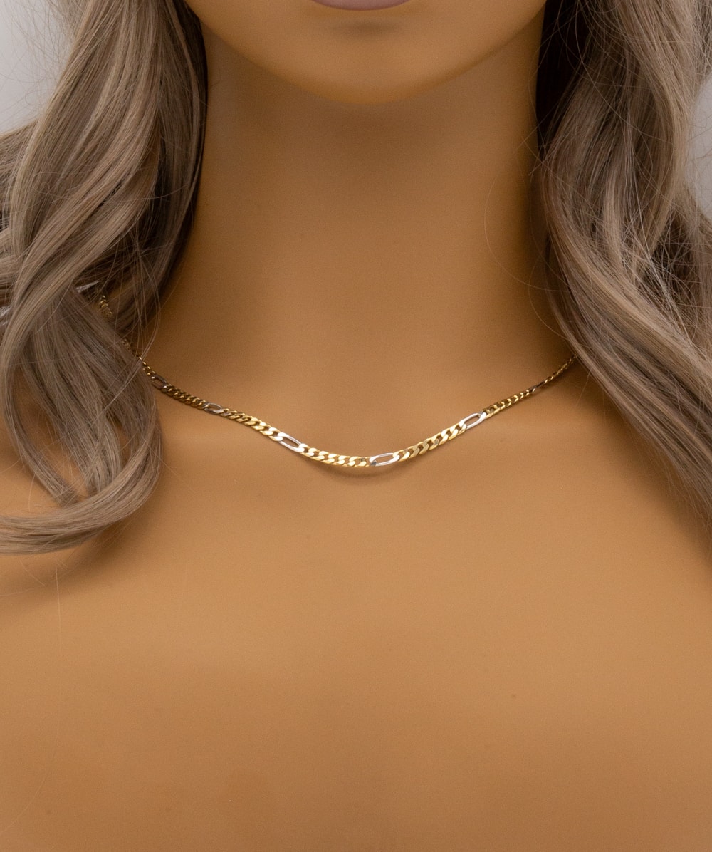 Figarokette 585er Gold bicolor
