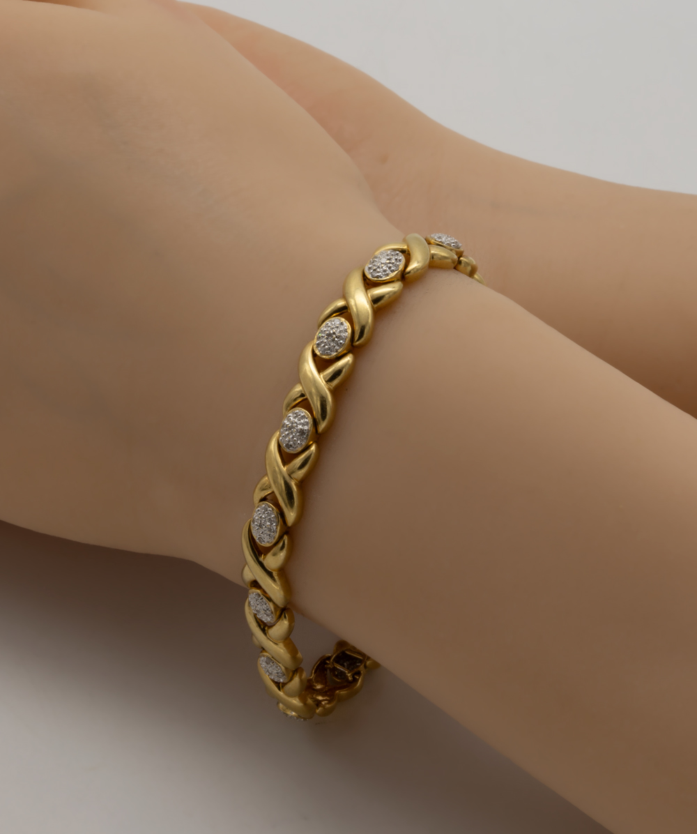 Armband mit Diamanten 585er Gold bicolor