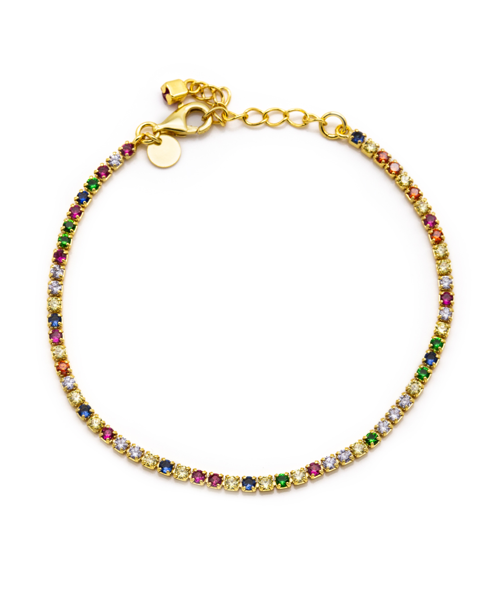 Armband mit Multisteinen 925er vergoldet 
