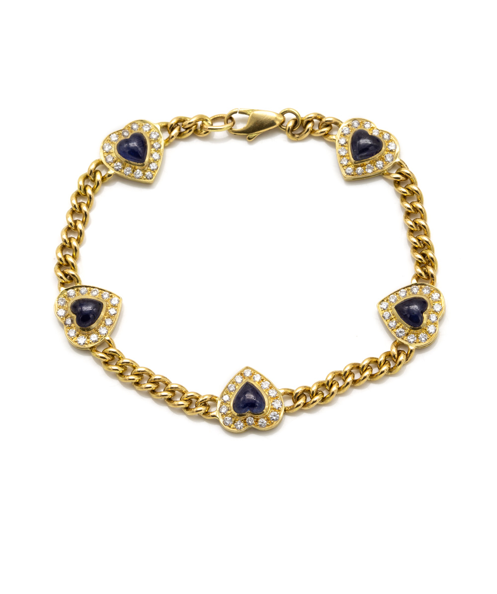 Armband Brillant Safir 750 Gelbgold 