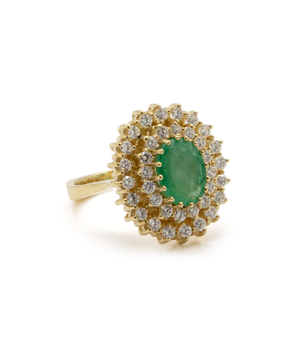 Ring mit Smaragd Brillant 585er Gelbgold
