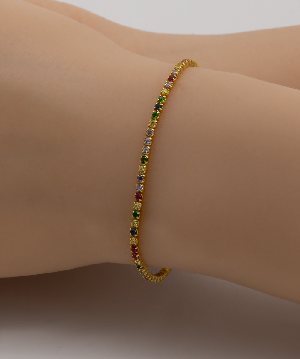 Armband mit Multisteinen 925er vergoldet 