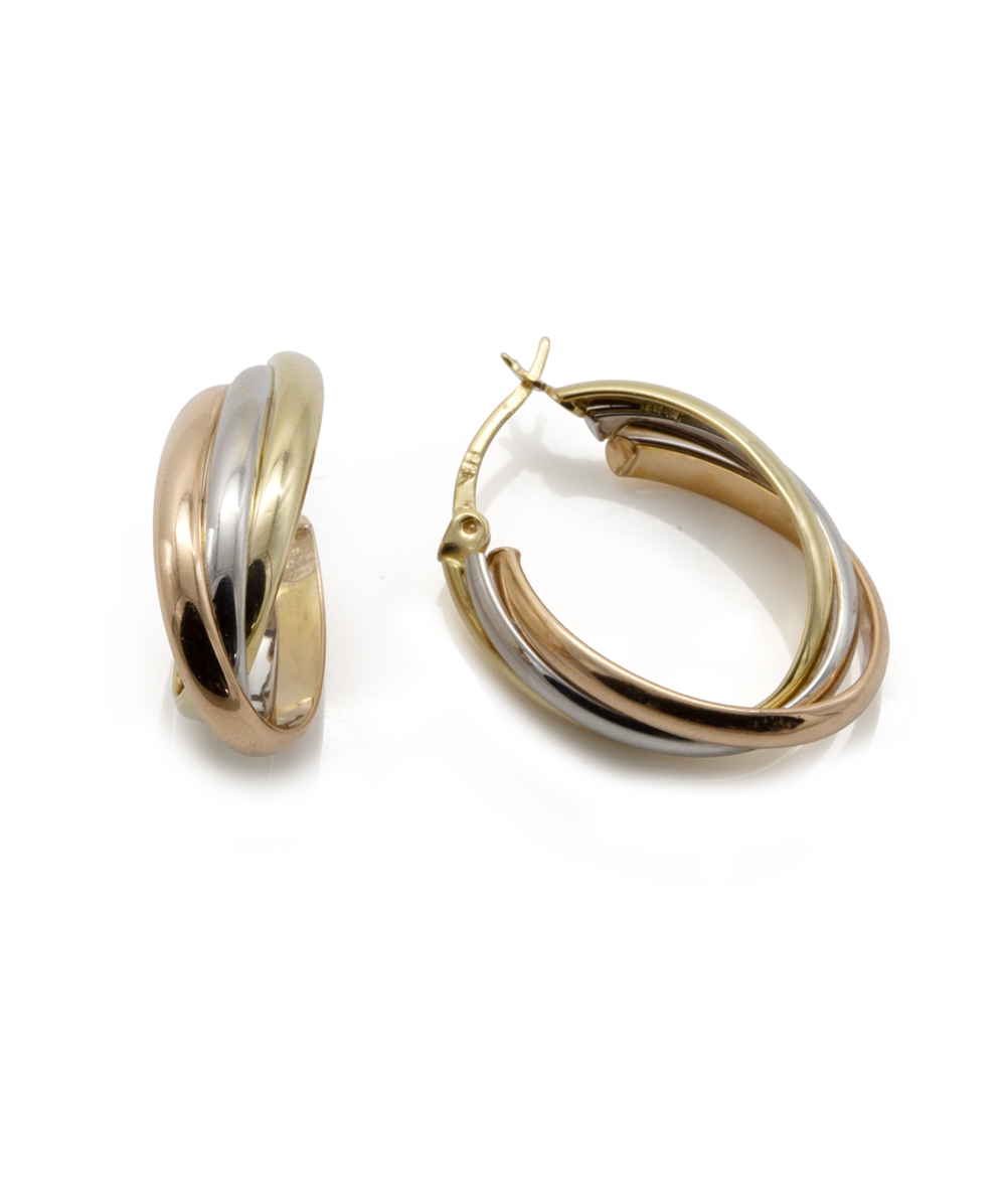 Creolen 585er Gold tricolor