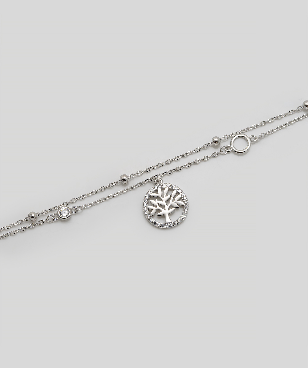 Armband Lebensbaum Zirkoniaanhänger 925er Silber - Alternative View