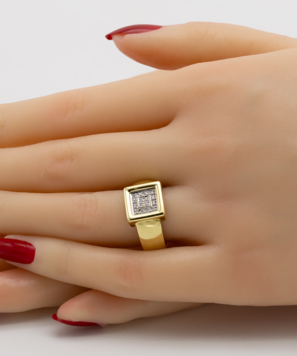 Ring mit Brillanten 585er Gold bicolor