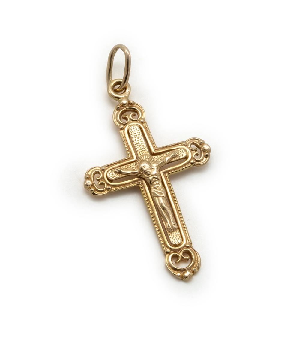 Kreuzanhänger 585er Rotgold