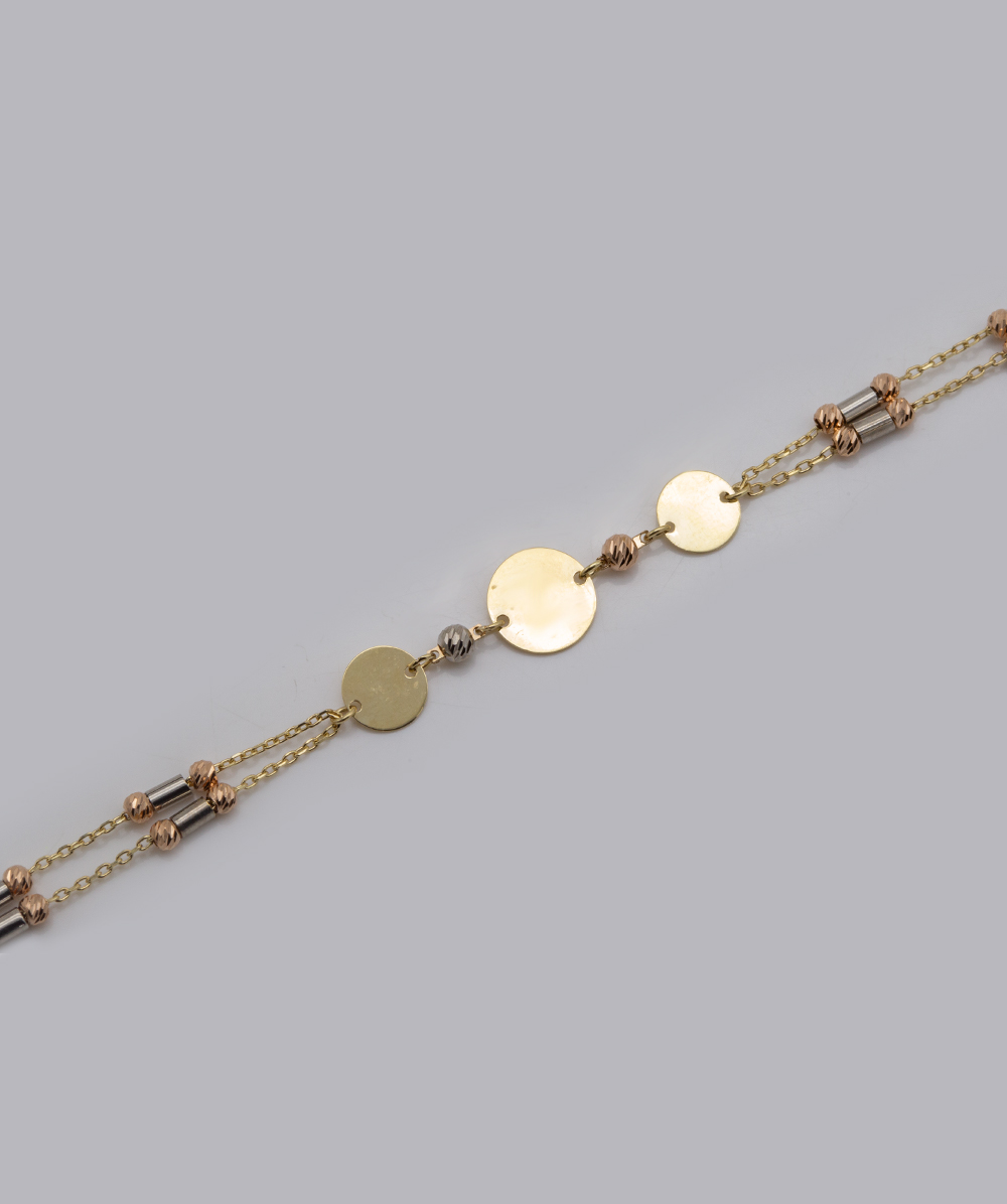 Armband 585er Gold tricolor