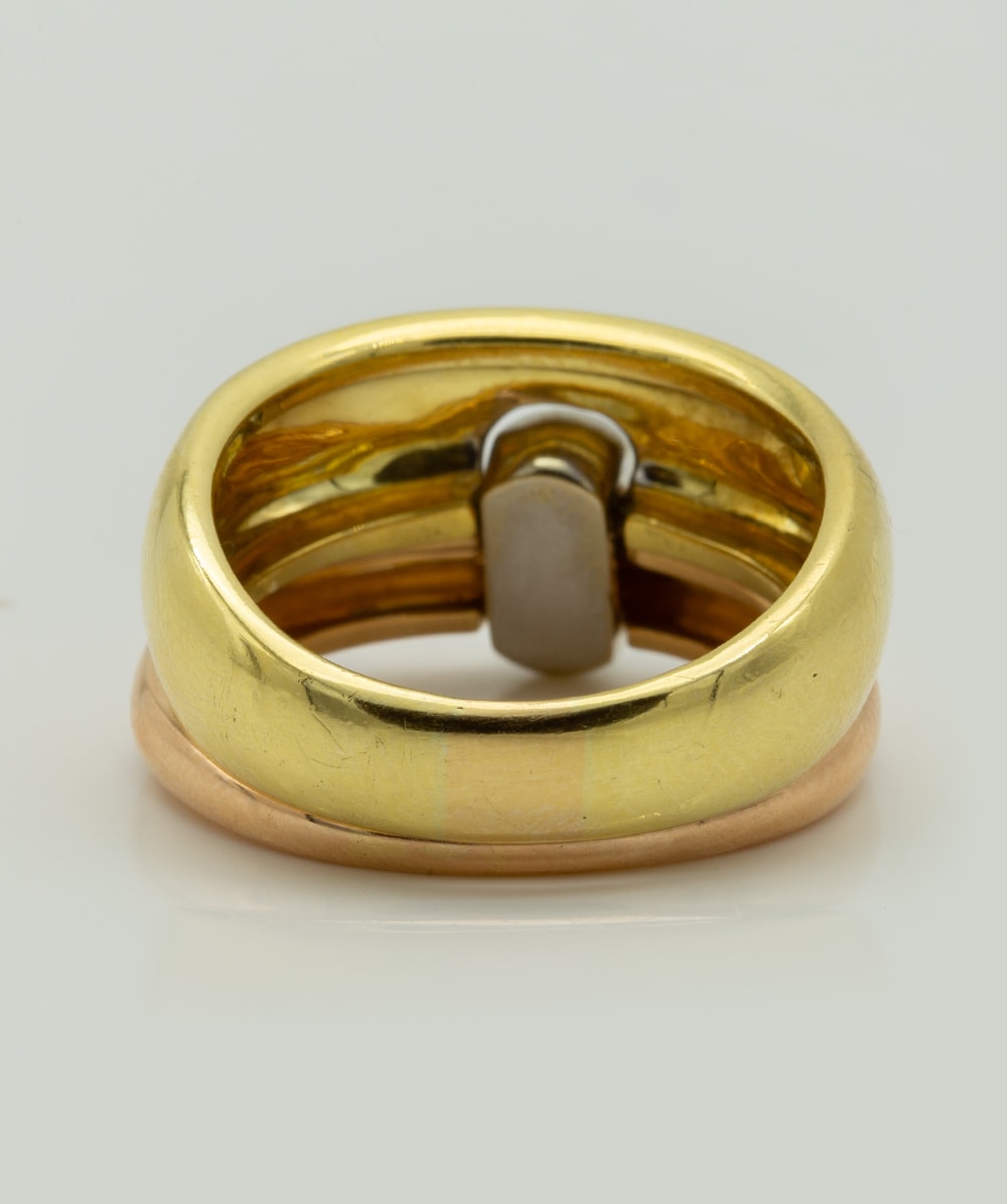 Ring mit Brillanten 750er Gold tricolor