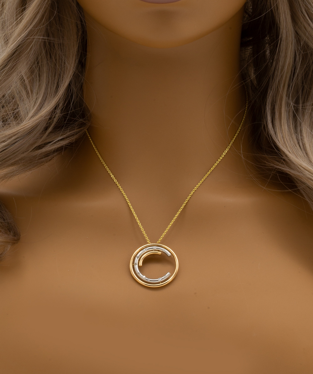 Anhänger mit Diamanten 750er Gold, 950er Platin